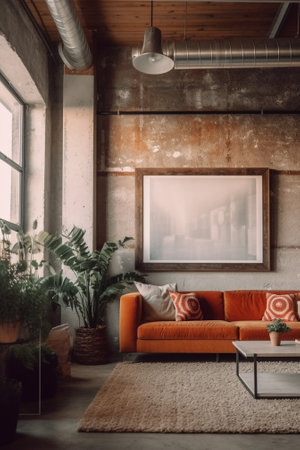 Generative AI : grunge metallicl interior retro filtered instagram styleの素材
