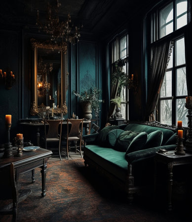 Generative AI : old dark interiorの素材