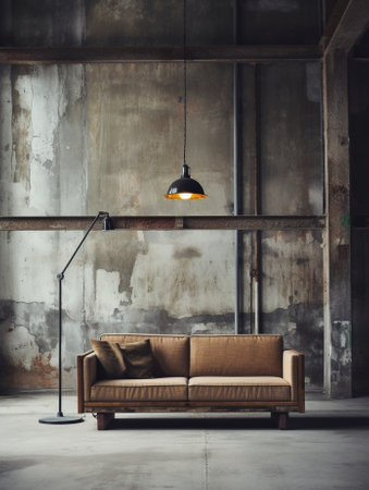 Generative AI : grungy modern interiorの素材