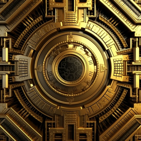 Generative AI : gold metal abstract backgroundの素材