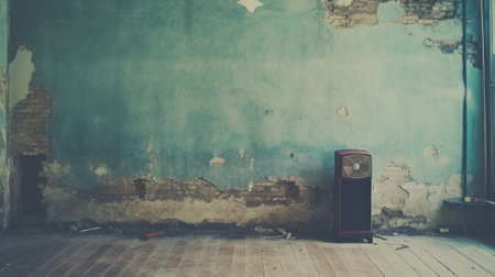 Generative AI : old grunge interior vintage background retro film filtered instagram styleの素材