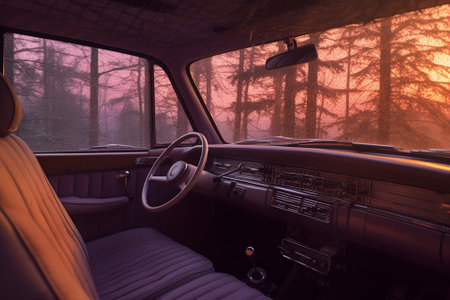 Generative AI : dirty metallic interior retro film filtered instagram styleの素材