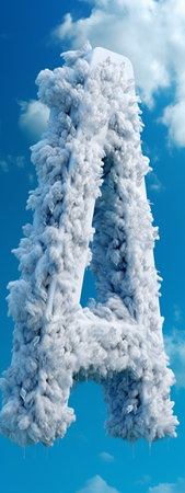 Generative AI : snow alphabet letter a clipping pathの素材