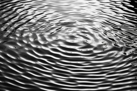 Generative AI : wavy background body water surface in black and whiteの素材