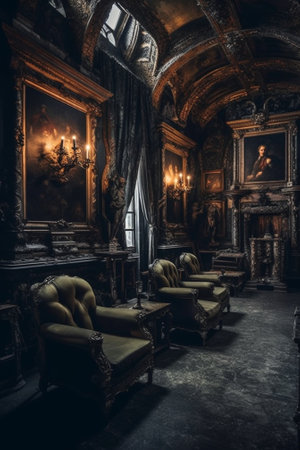 Generative AI : old dark interiorの素材