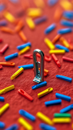 Generative AI : Multycolored paper clipsの素材