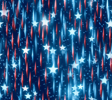 Generative AI : bright blue abstract background with white stars as modern christmas backgroundの素材