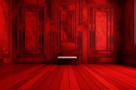 Generative AI : painted old wooden wall red roomの素材
