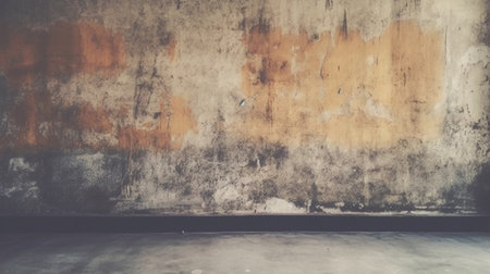 Generative AI : old grunge slum with concrete wall urban background retro filtered instagram styleの素材