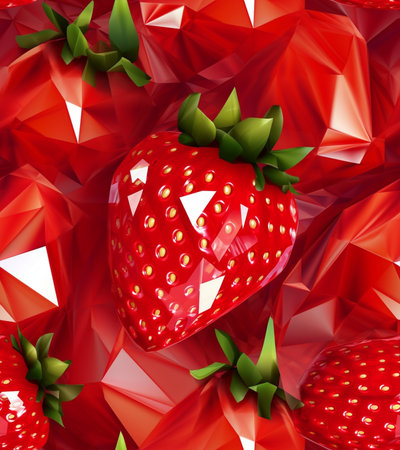 Generative AI : strawberry in vacuum packing vectorの素材