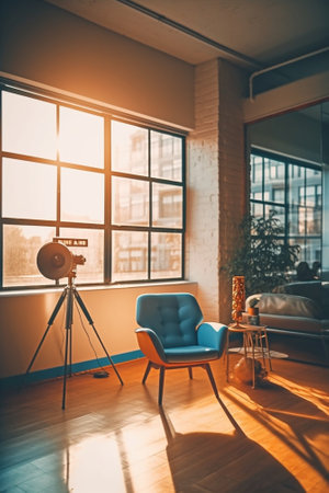 Generative AI : interior works retro filtered instagram styleの素材