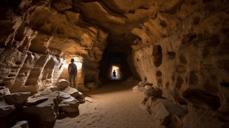Generative AI : Cave anient pagan city Uplistsihe uplistsikhe upliscikhe in Georgiaの素材