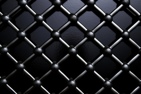 Generative AI : dark metal background iron lattice pattern textureの素材
