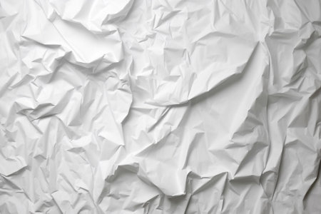 Generative AI : Abstract texture from sheet of white crumpled paperの素材