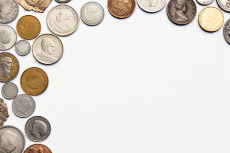 Generative AI : Coins of the different countriesの素材