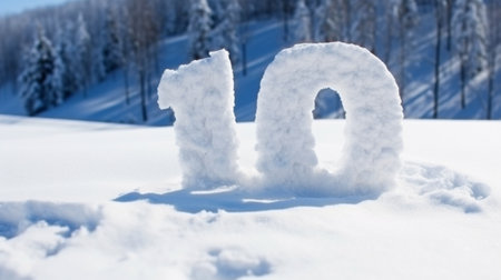Generative AI : text frost made on the snow surfaceの素材