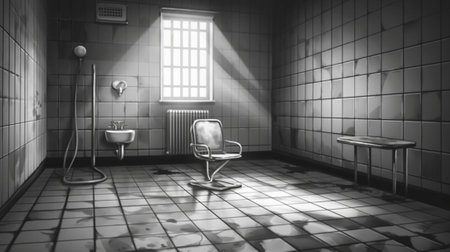 Generative AI : grungy tiled interior vectorの素材