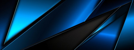 Generative AI : blue black abstract background for designersの素材