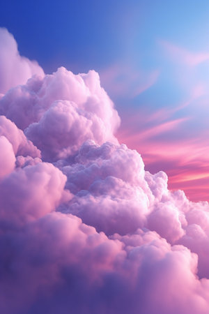 Generative AI : pink clouds neon sky background neural filter photographyの素材