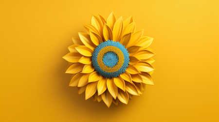 Generative AI : Vector low poly yellow flower sunflowerの素材