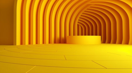Generative AI : color modern room yellow backgroundの素材
