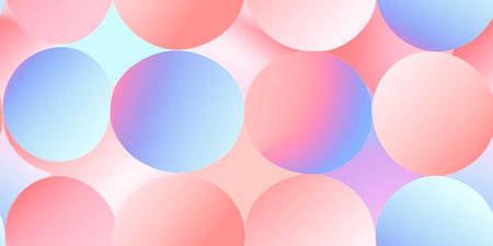 Generative AI : gradient circles background seamless pink patternの素材