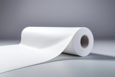 Generative AI : photo studio background roll of white paperの素材