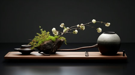 Generative AI : ikebana on tableの素材