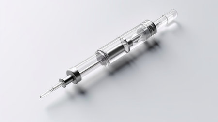 Generative AI : Insulin syringes isolated on the white backgroundの素材