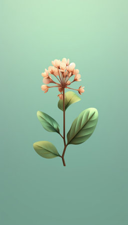 Generative AI : Vector low poly eps 10 modern triangular illustration Zinnia elegans on green backgroundの素材