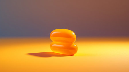 Generative AI : Single redyellow medical pills isolated on white backgroundの素材
