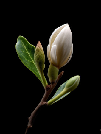 Generative AI : Magnolia flower bud in spring time retro vintage hipster imageの素材