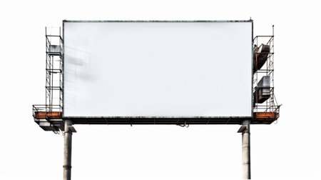 Generative AI : billboard isolated on white background with clipping pathの素材