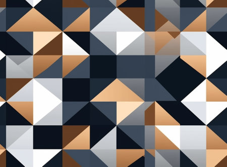 Generative AI : Vector lowpoly triangular modern style tile wallの素材