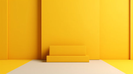 Generative AI : color modern room yellow backgroundの素材