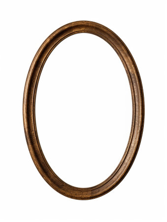 Generative AI : vintage wooden oval photoframeの素材