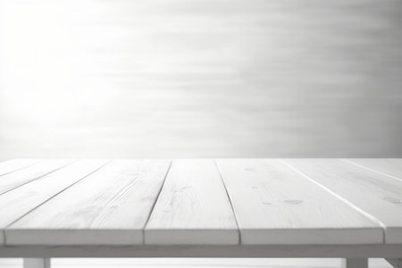 Generative AI : old white wooden table in the living roomの素材