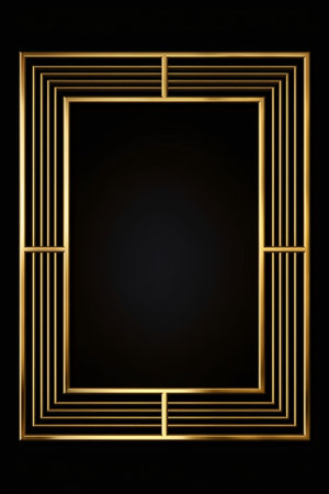 Generative AI : gold metal texture background and light frame borderの素材