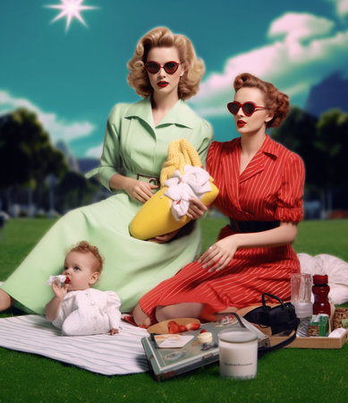 Generative AI : Mother massaging baby on the green towelの素材