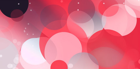Generative AI : gradient circles background seamless red patternの素材