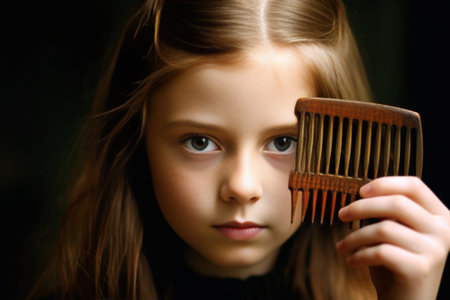 Generative AI : beautiful redhead girl with combの素材