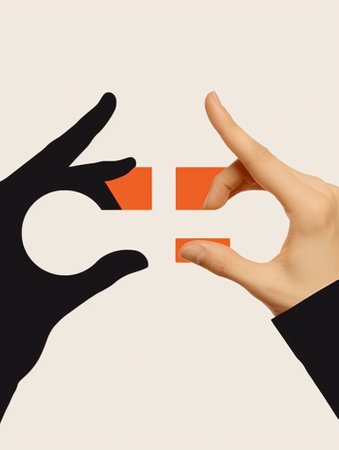 Generative AI : frame made of four hand with political or business signs ok no positive negative voting victory all right gesture gesturing sign symbol symbolic fingers crossed isoの素材