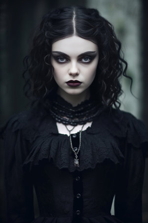 Generative AI : gothic girl portraitの素材