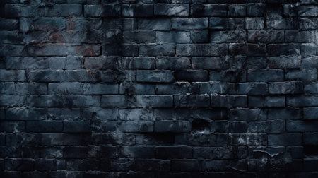 Dark Blue Brick Wall Texture : Generative AIの素材