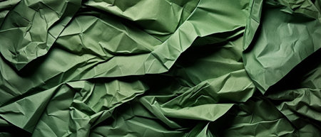 Green Rumpled Fabric Background : Generative AIの素材
