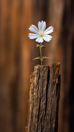 Cosmos Flower on Wood : Generative AIの素材