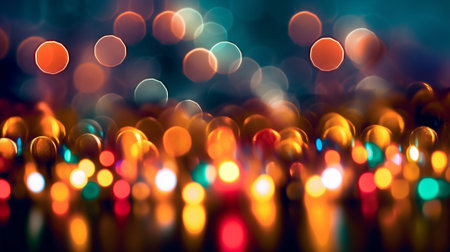 Colorful Night Bulbs Bokeh : Generative AIの素材