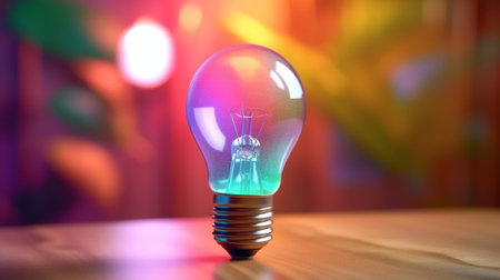 Colorful Light Bulb Bokeh : Generative AIの素材