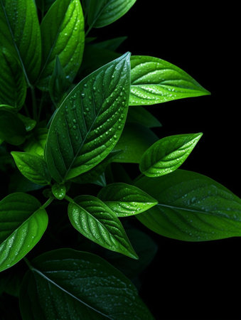 Green Leaves Closeup : Generative AIの素材