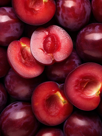 Lots of Plums Top View Texture : Generative AIの素材